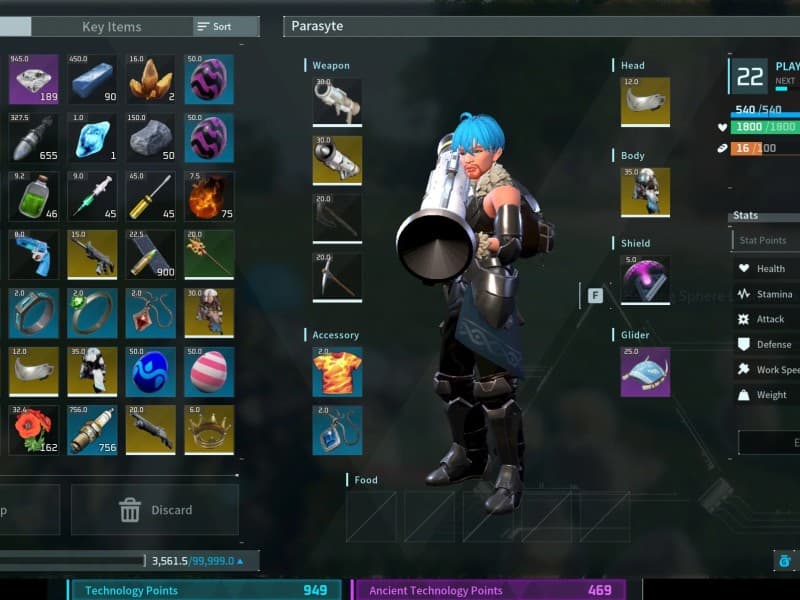 Palworld cheat gameplay screenshot 1 — ESP overlay showing players and loot