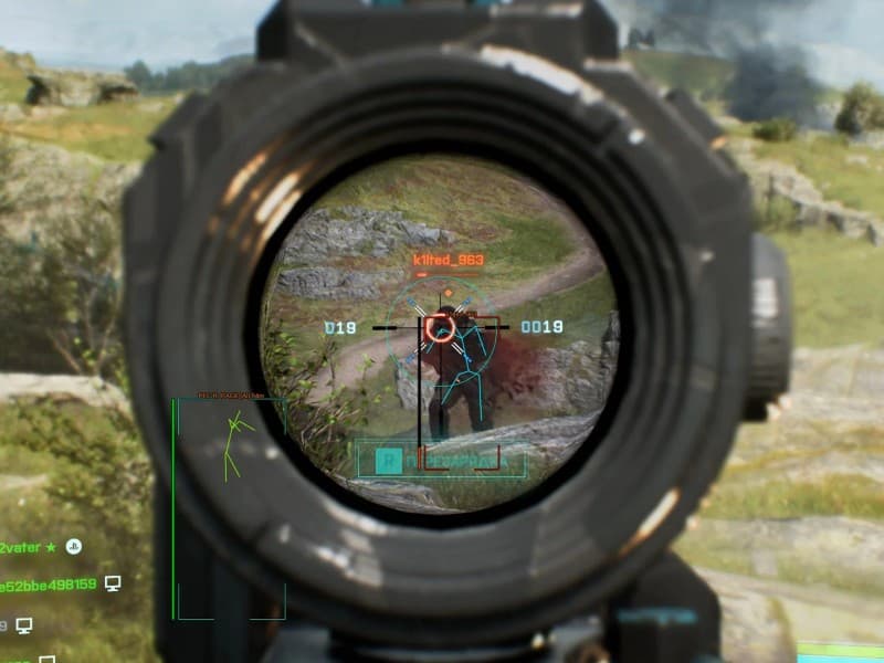 Battlefield 2042 cheat gameplay screenshot 1 — ESP overlay showing players and loot